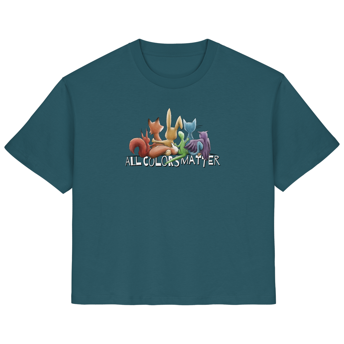 All Colors Matter! Regenbogen Tiere für Vielfalt - Ladies Organic Shirt
