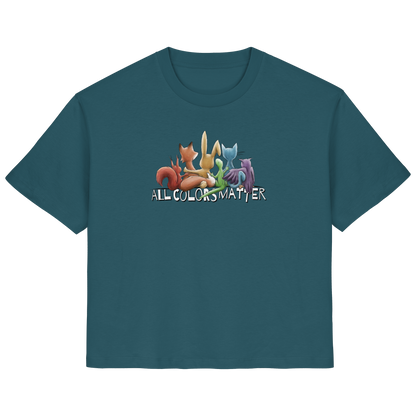 All Colors Matter! Regenbogen Tiere für Vielfalt - Ladies Organic Shirt