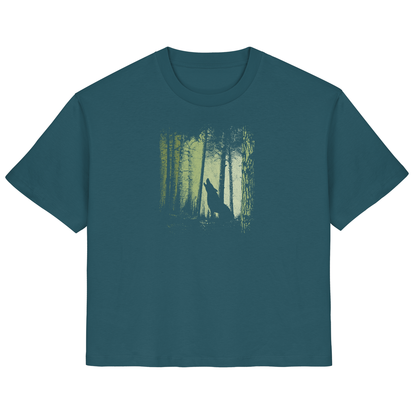 Einsamer Wolf im Zwielicht Wald  - Ladies Organic Shirt