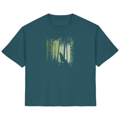 Einsamer Wolf im Zwielicht Wald  - Ladies Organic Shirt
