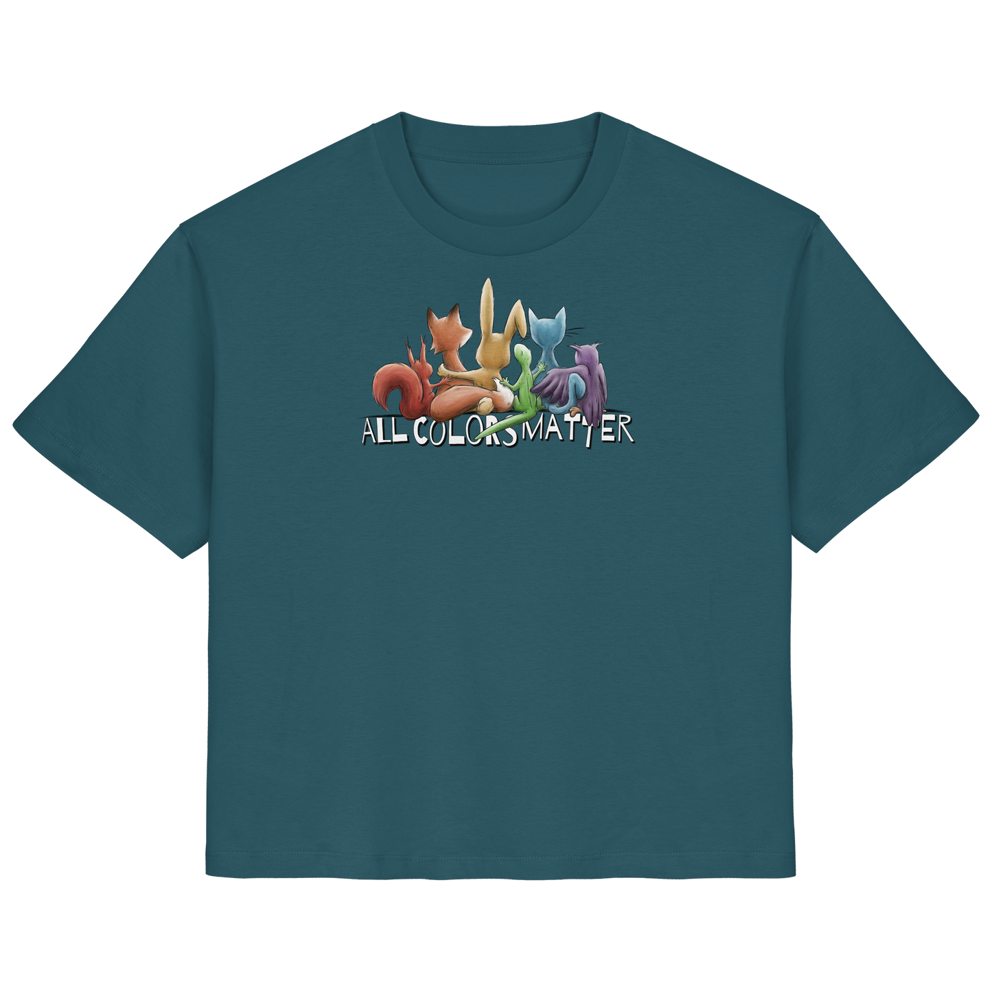 All Colors Matter! Regenbogen Tiere für Vielfalt - Ladies Organic Shirt