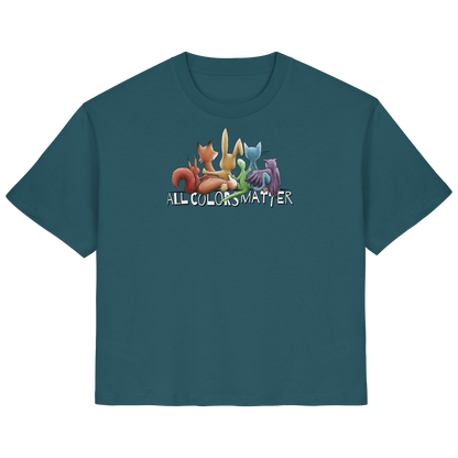 All Colors Matter! Regenbogen Tiere für Vielfalt - Ladies Organic Shirt