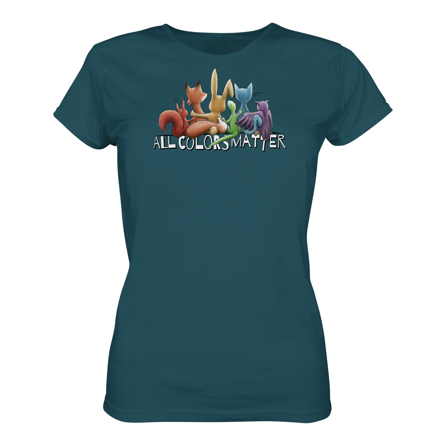 All Colors Matter! Regenbogen Tiere für Vielfalt - Ladies Organic Shirt
