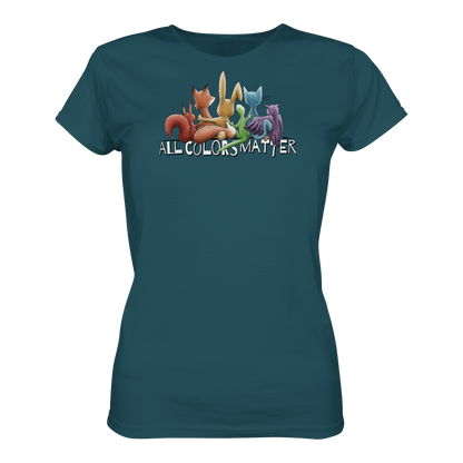 All Colors Matter! Regenbogen Tiere für Vielfalt - Ladies Organic Shirt