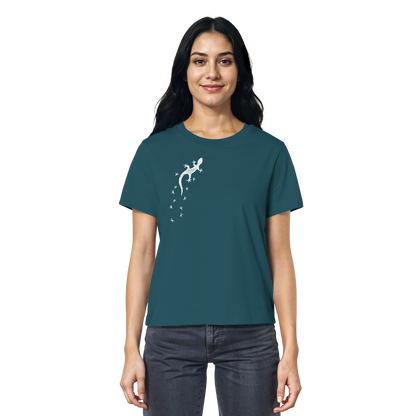 Gecko Eidechse Silhouette hell - Ladies Organic Shirt