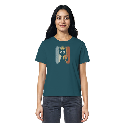 Retro Katze Silhouette - Ladies Organic Shirt
