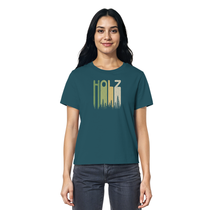 Holz Retro Wald Schriftzug - Ladies Organic Shirt