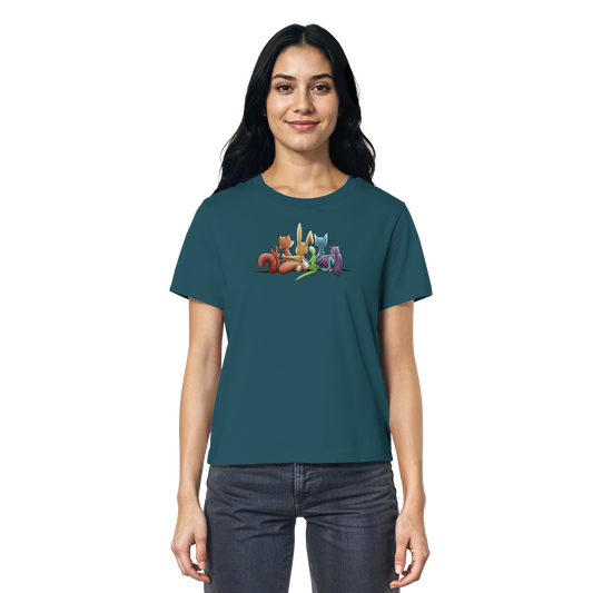 Regenbogen Tiere für Freundschaft, Toleranz und Vielfalt - Ladies Organic Shirt