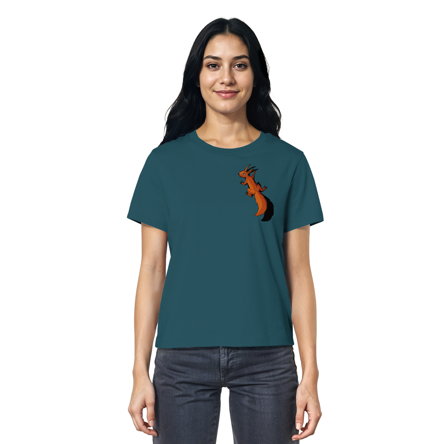 Süßes Eichhörnchen klettert - Ladies Organic Shirt