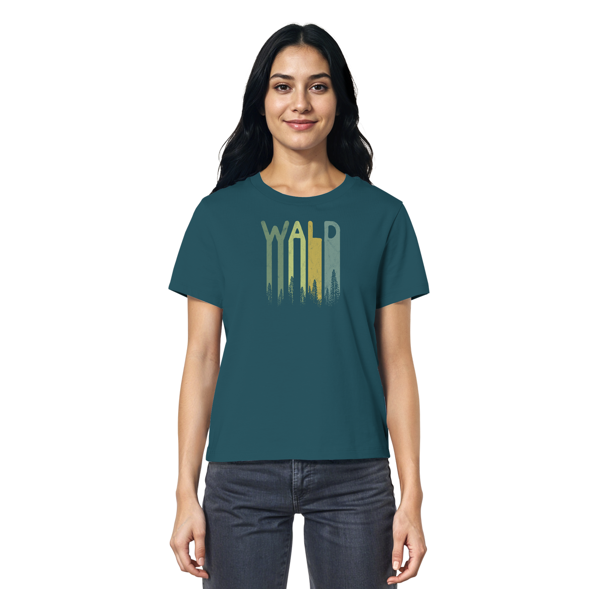 Wald Retro Forst Schriftzug - Ladies Organic Shirt