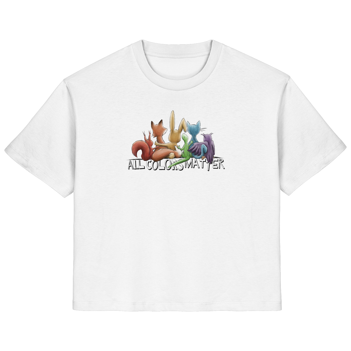 All Colors Matter! Regenbogen Tiere für Vielfalt - Ladies Organic Shirt