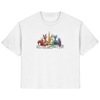 All Colors Matter! Regenbogen Tiere für Vielfalt - Ladies Organic Shirt