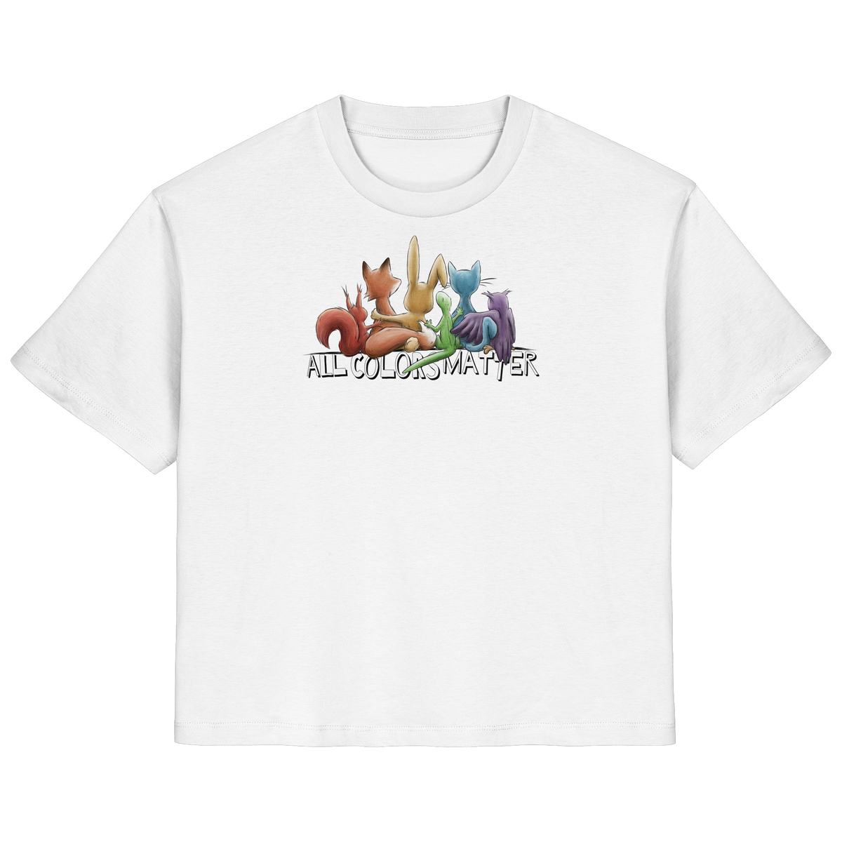 All Colors Matter! Regenbogen Tiere für Vielfalt - Ladies Organic Shirt