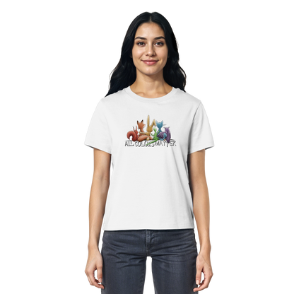 All Colors Matter! Regenbogen Tiere für Vielfalt - Ladies Organic Shirt
