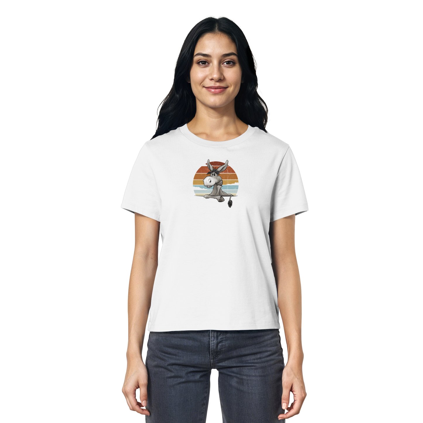 Lässiges Maultier Retro Esel - Ladies Organic Shirt