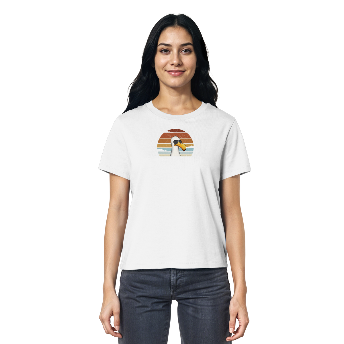 Cool lässige Retro Möwe - Ladies Organic Shirt