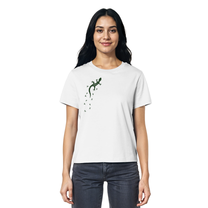 Gecko Eidechse Silhouette dunkel - Ladies Organic Shirt