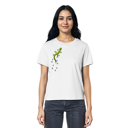 Kletternder Gecko mit Spuren - Ladies Organic Shirt