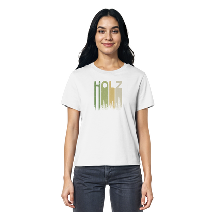 Holz Retro Wald Schriftzug - Ladies Organic Shirt