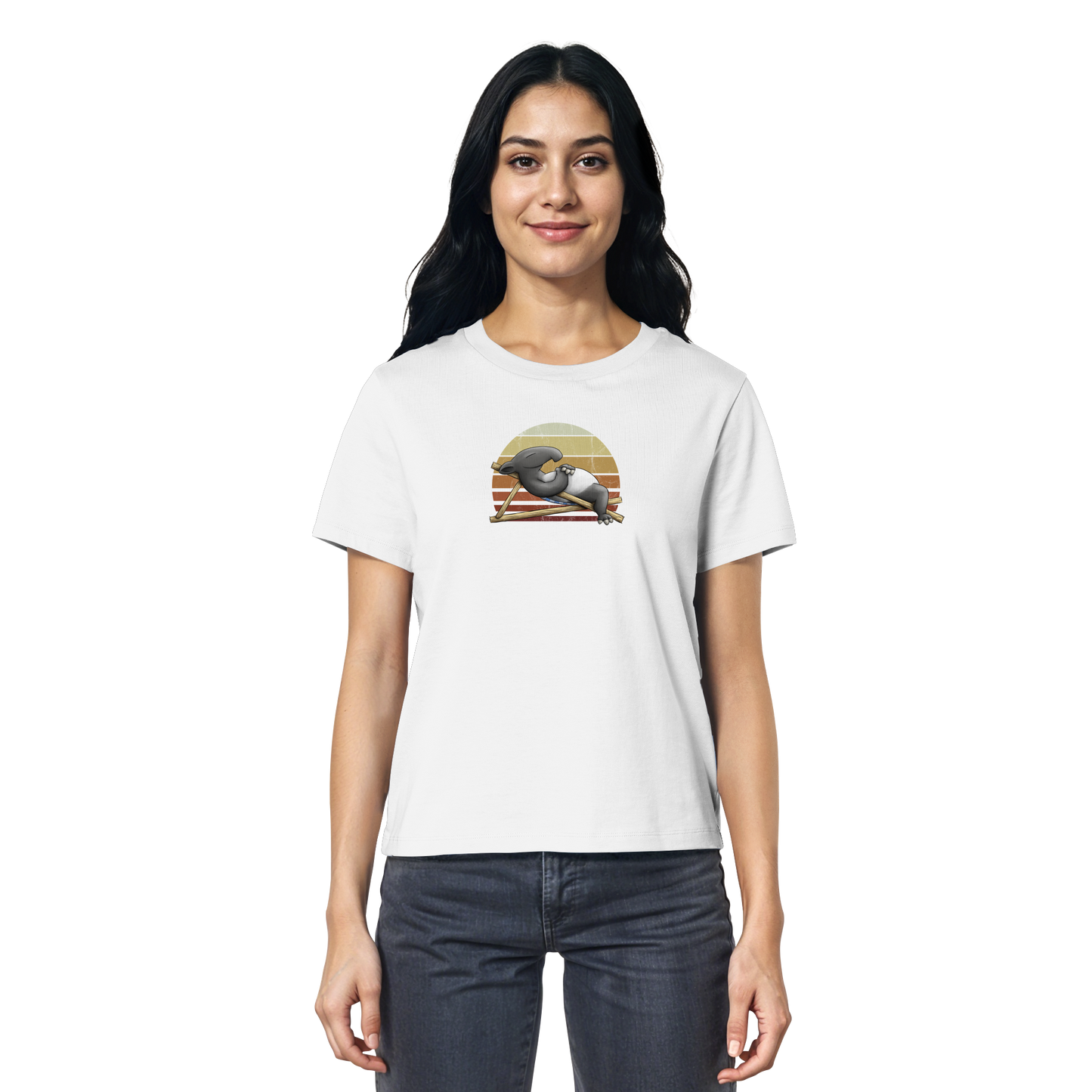 Lässiger Retro Sundown Tapir - Ladies Organic Shirt