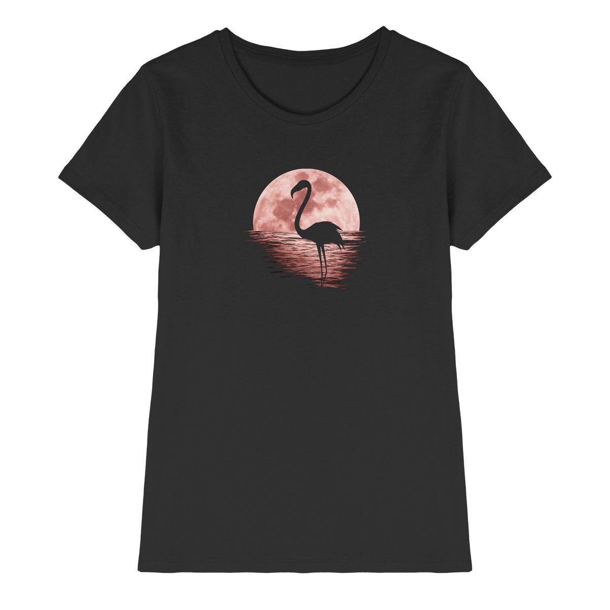 Rosa Vollmond Flamingo - Ladies Premium Shirt