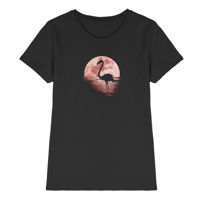 Rosa Vollmond Flamingo - Ladies Premium Shirt