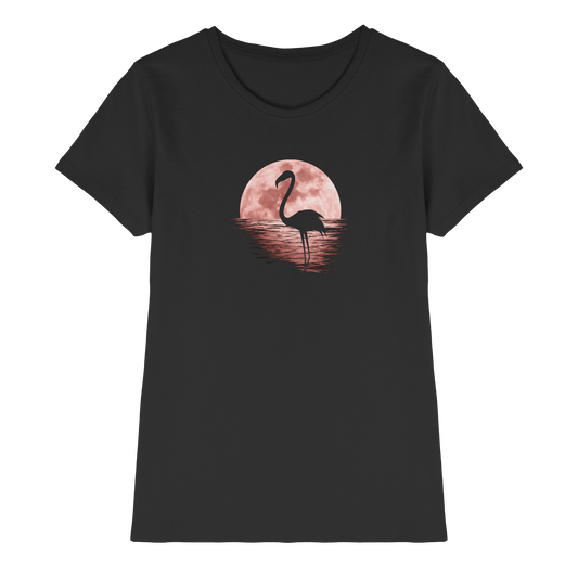 Rosa Vollmond Flamingo - Ladies Premium Shirt