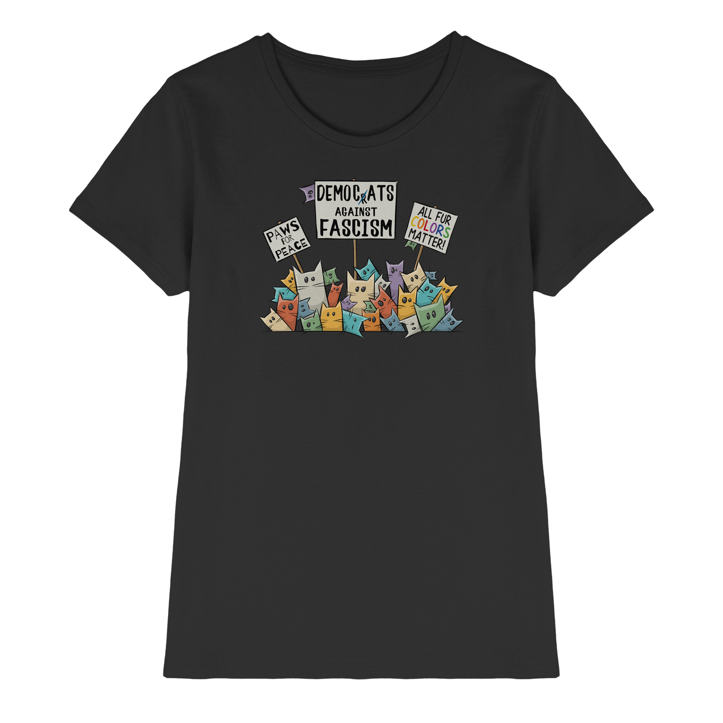 Demo-Katzen gegen Faschismus und für Vielfalt - Ladies Premium Shirt