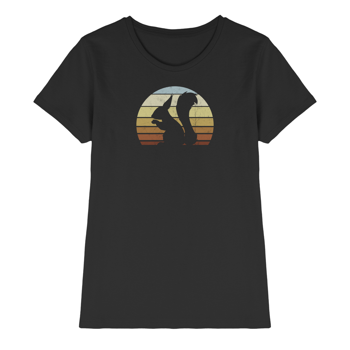 Retro Eichhörnchen Silhouette - Ladies Premium Shirt