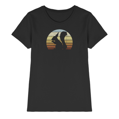 Retro Eichhörnchen Silhouette - Ladies Premium Shirt
