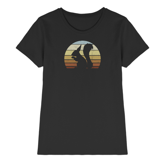 Retro Eichhörnchen Silhouette - Ladies Premium Shirt