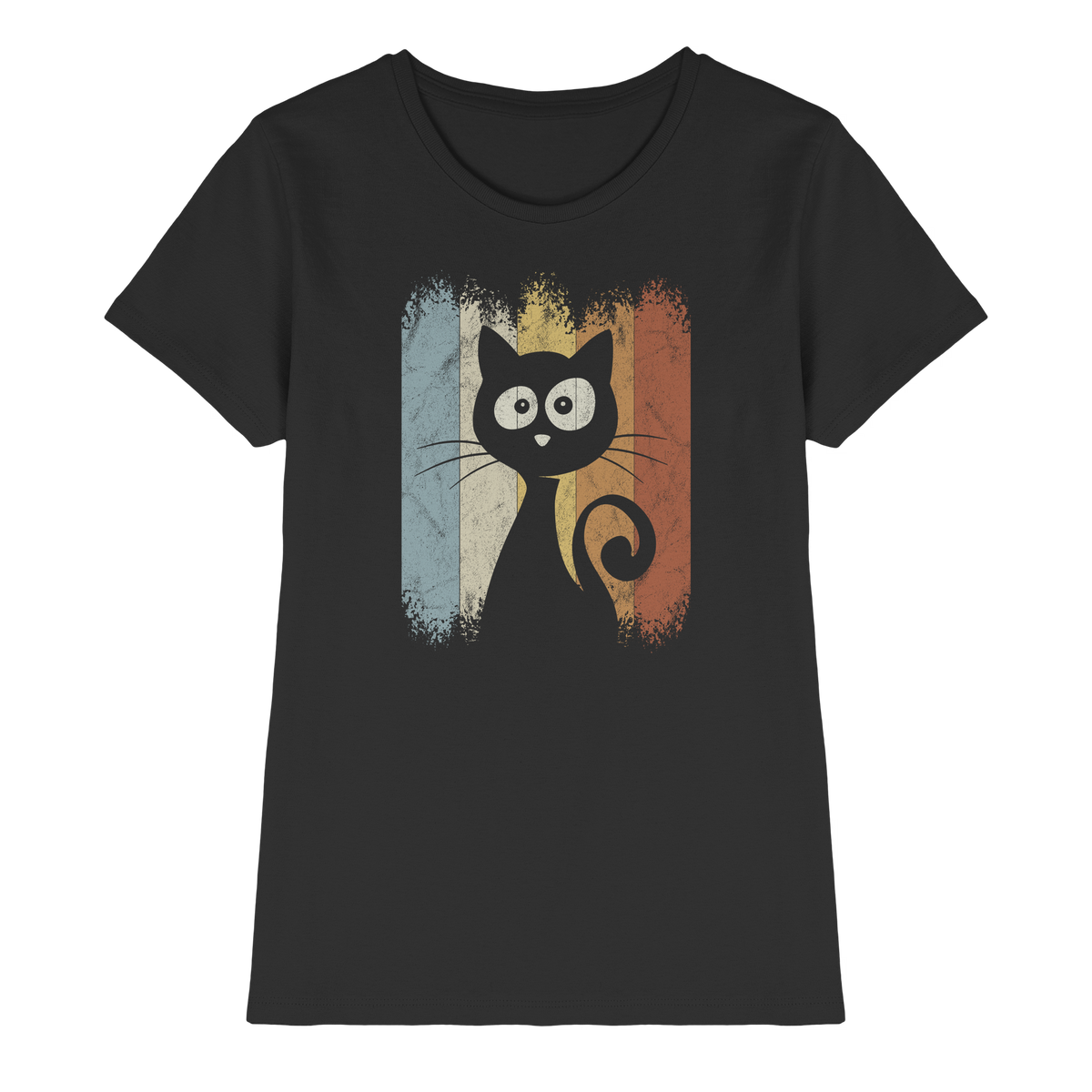 Retro Katze Silhouette - Ladies Premium Shirt