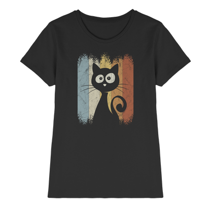 Retro Katze Silhouette - Ladies Premium Shirt