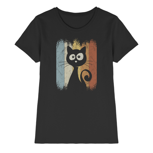 Retro Katze Silhouette - Ladies Premium Shirt