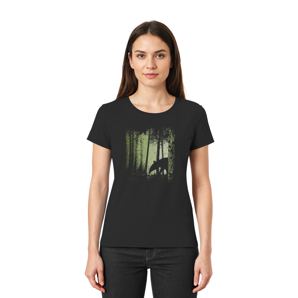 Lässiger Tapir im Zwielicht Wald - Ladies Premium Shirt