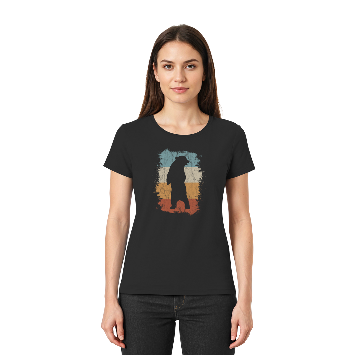 Retro Bären-Silhouette - Ladies Premium Shirt