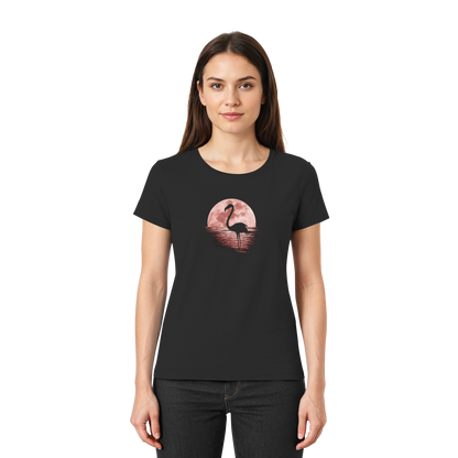 Rosa Vollmond Flamingo - Ladies Premium Shirt