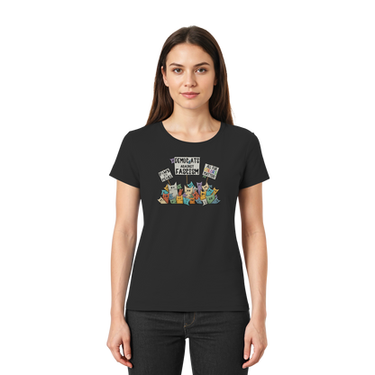 Demo-Katzen gegen Faschismus und für Vielfalt - Ladies Premium Shirt