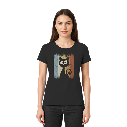Retro Katze Silhouette - Ladies Premium Shirt