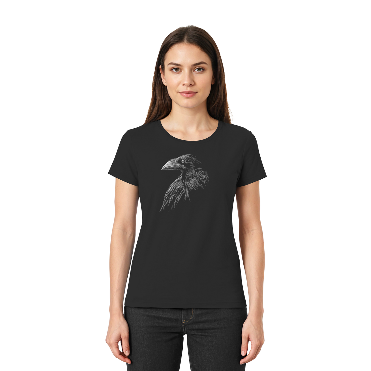 Kritzelkunst Rabe Krähe - Ladies Premium Shirt