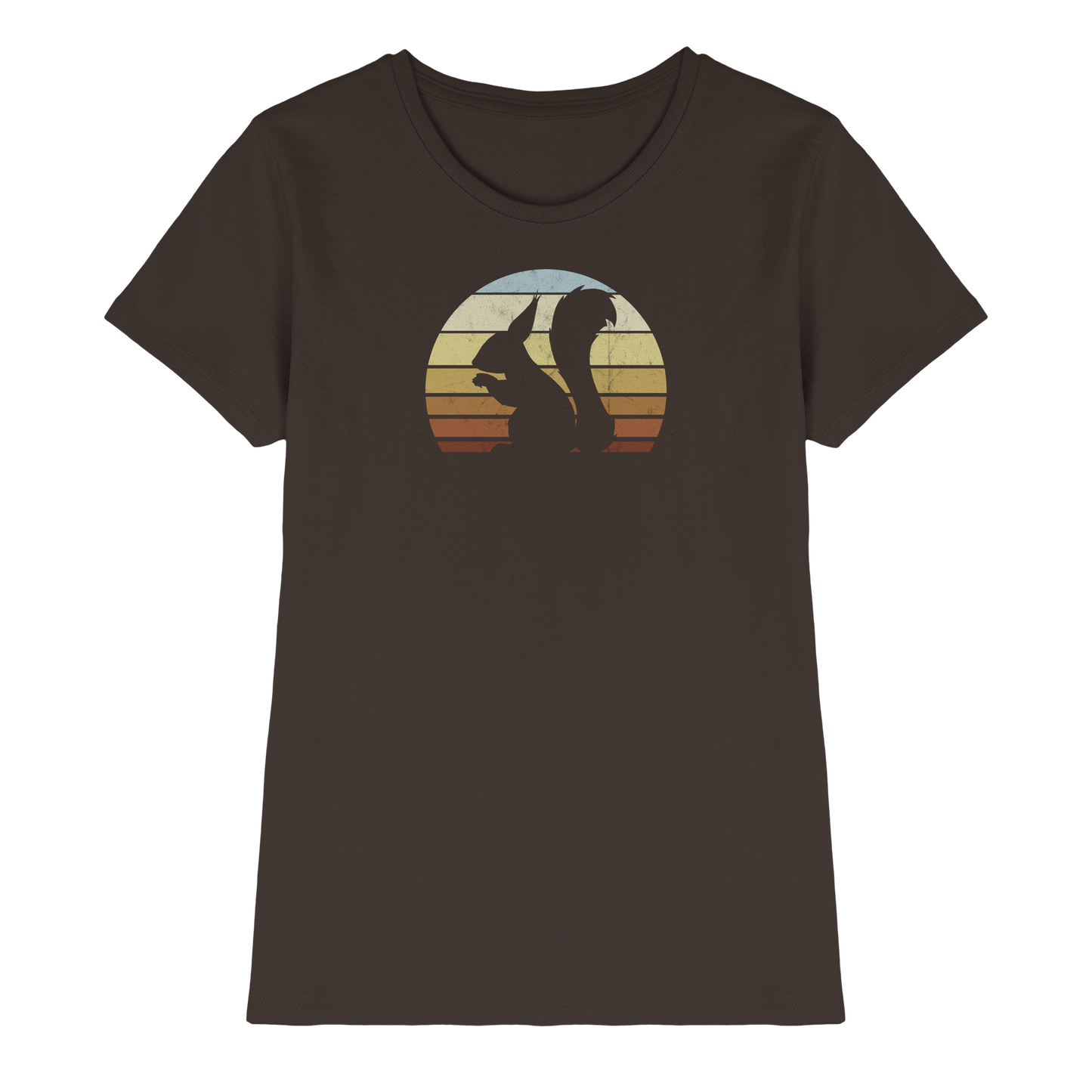 Retro Eichhörnchen Silhouette - Ladies Premium Shirt