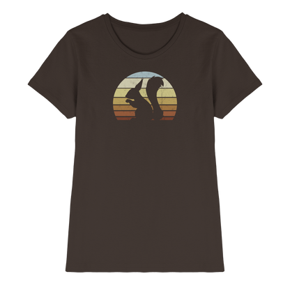 Retro Eichhörnchen Silhouette - Ladies Premium Shirt