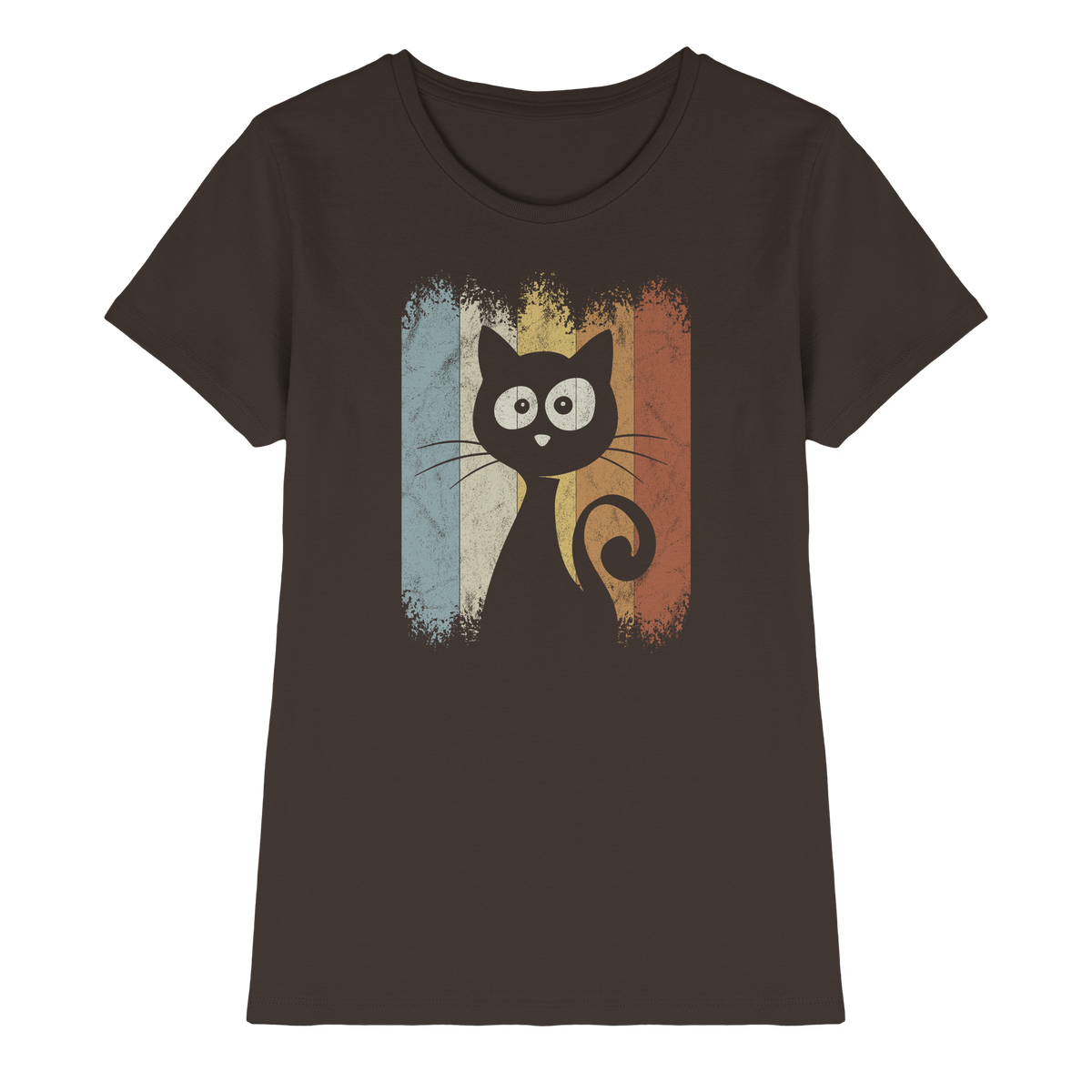 Retro Katze Silhouette - Ladies Premium Shirt
