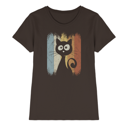 Retro Katze Silhouette - Ladies Premium Shirt