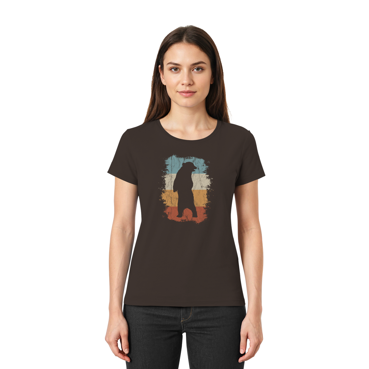 Retro Bären-Silhouette - Ladies Premium Shirt