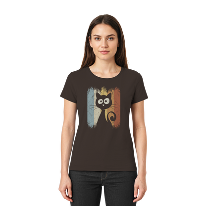 Retro Katze Silhouette - Ladies Premium Shirt