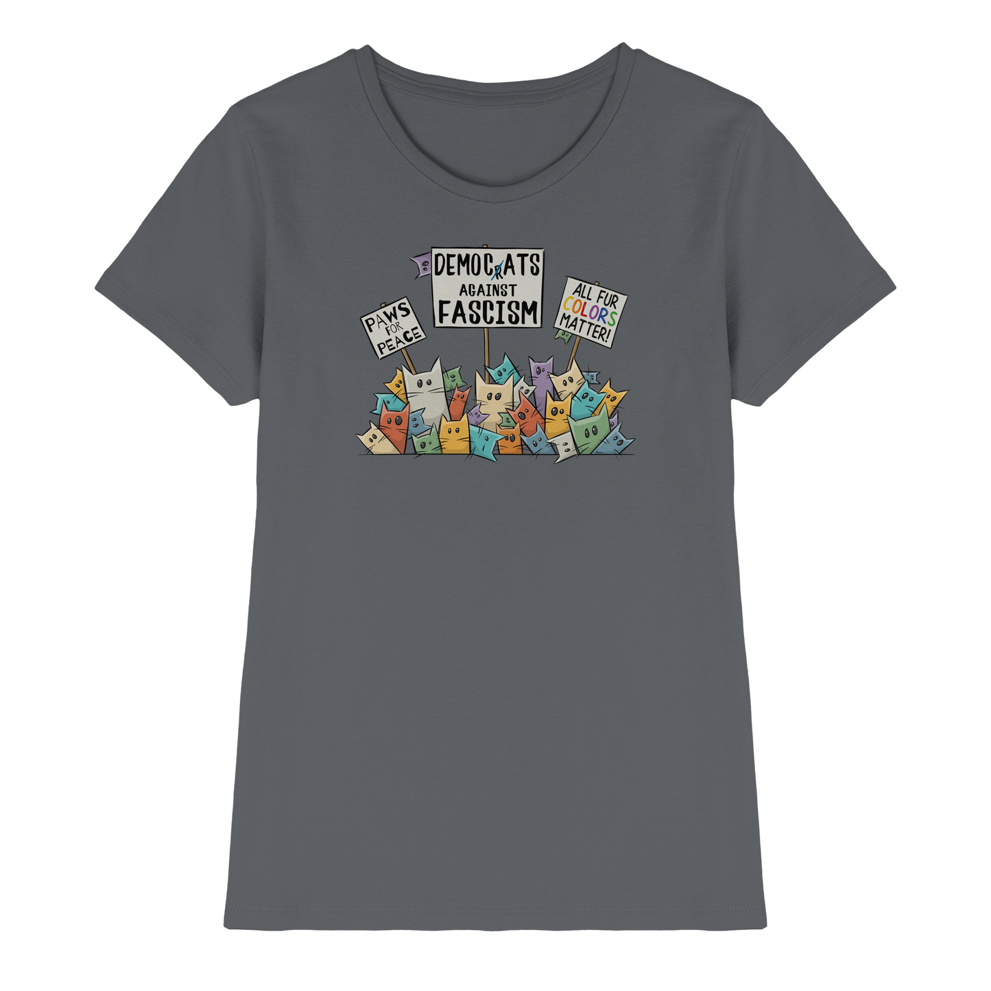 Demo-Katzen gegen Faschismus und für Vielfalt - Ladies Premium Shirt