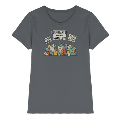 Demo-Katzen gegen Faschismus und für Vielfalt - Ladies Premium Shirt
