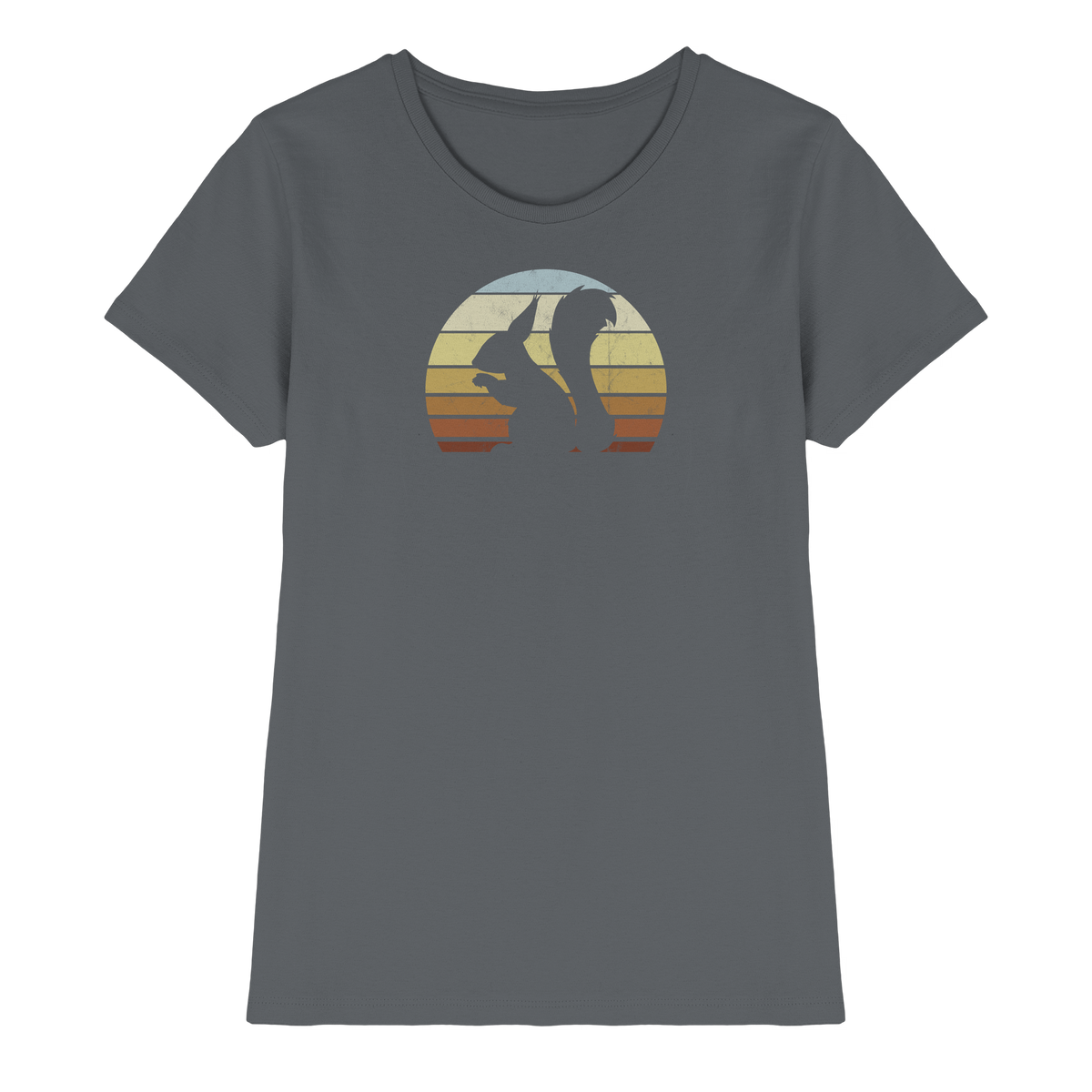 Retro Eichhörnchen Silhouette - Ladies Premium Shirt