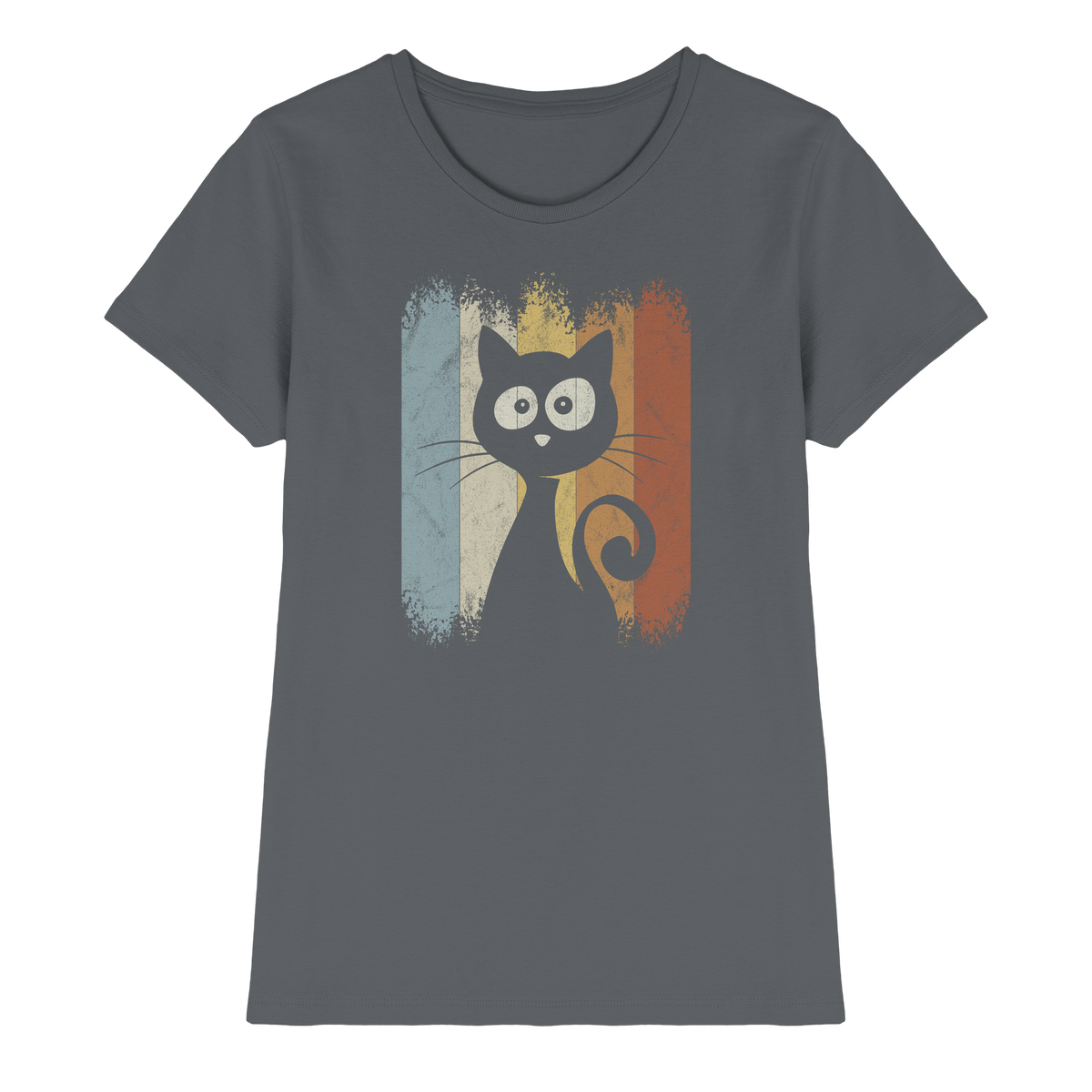 Retro Katze Silhouette - Ladies Premium Shirt